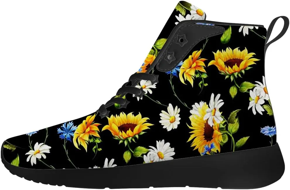 Sunflower Shoes for Men Women High Top Sneakers Casual Shoes Gifts for Girlfriend Boyfriend