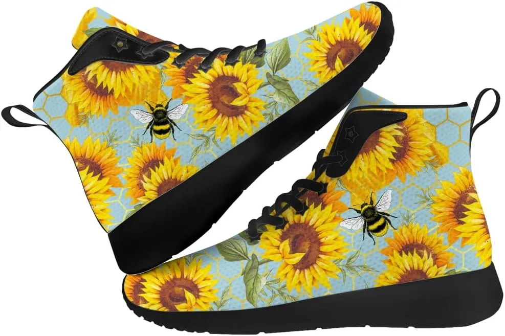 Sunflower Shoes for Men Women High Top Sneakers Casual Shoes Gifts for Girlfriend Boyfriend