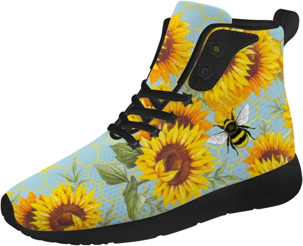 Sunflower Shoes for Men Women High Top Sneakers Casual Shoes Gifts for Girlfriend Boyfriend