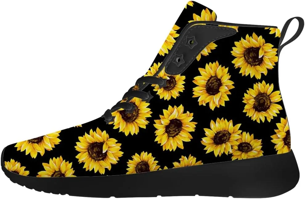 Sunflower Shoes for Men Women High Top Sneakers Casual Shoes Gifts for Girlfriend Boyfriend