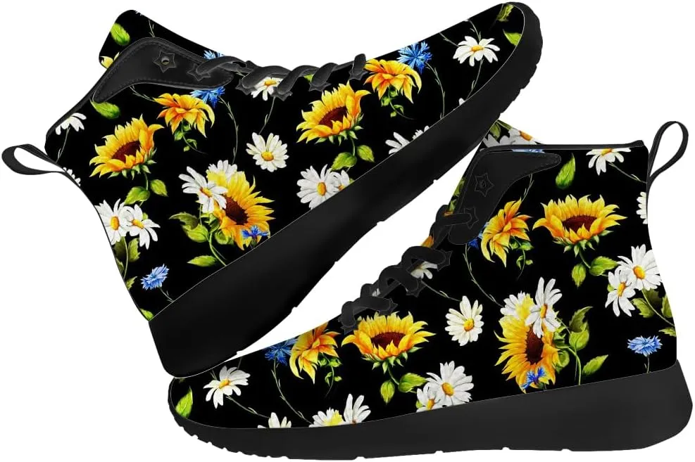 Sunflower Shoes for Men Women High Top Sneakers Casual Shoes Gifts for Girlfriend Boyfriend