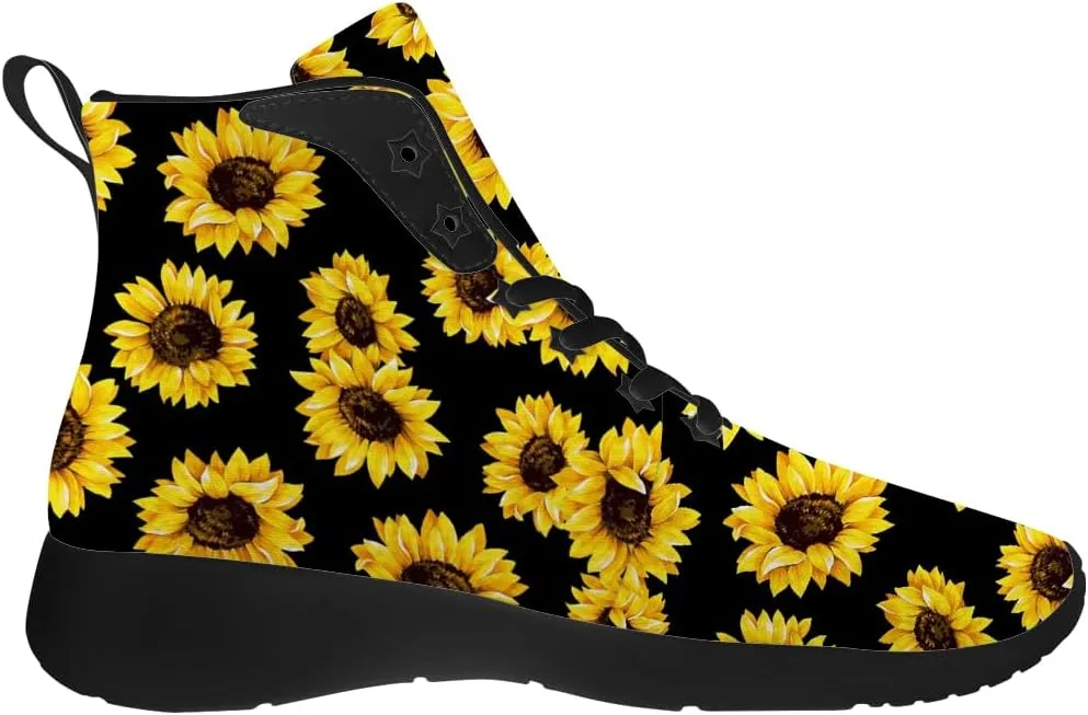 Sunflower Shoes for Men Women High Top Sneakers Casual Shoes Gifts for Girlfriend Boyfriend