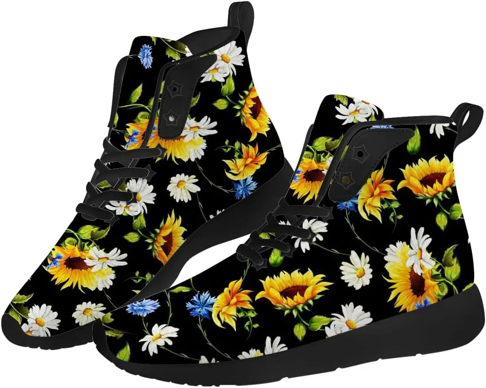Sunflower Shoes for Men Women High Top Sneakers Casual Shoes Gifts for Girlfriend Boyfriend