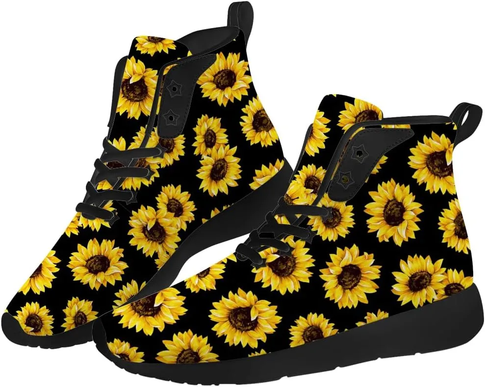 Sunflower Shoes for Men Women High Top Sneakers Casual Shoes Gifts for Girlfriend Boyfriend