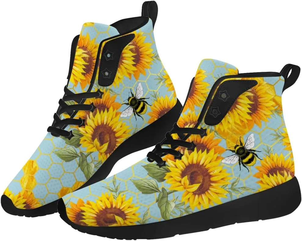 Sunflower Shoes for Men Women High Top Sneakers Casual Shoes Gifts for Girlfriend Boyfriend