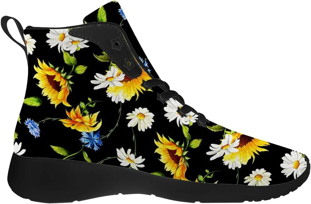 Sunflower Shoes for Men Women High Top Sneakers Casual Shoes Gifts for Girlfriend Boyfriend
