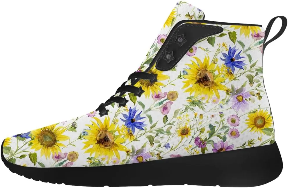 Sunflower Shoes for Men Women High Top Sneakers Casual Shoes Gifts for Girlfriend Boyfriend
