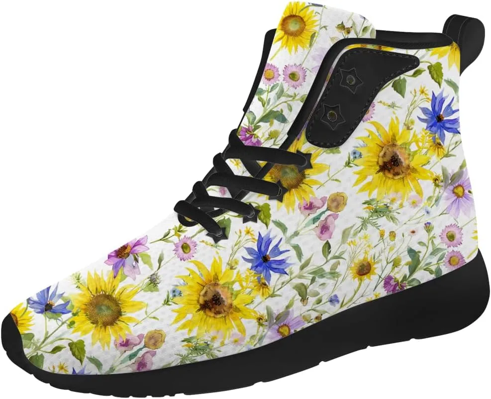 Sunflower Shoes for Men Women High Top Sneakers Casual Shoes Gifts for Girlfriend Boyfriend