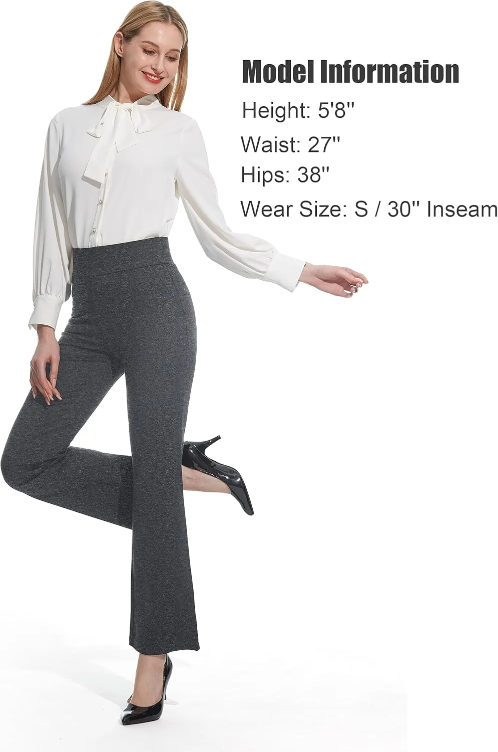 Tapata Women Dress Pants 28"/30"/32"/34" High Waist Stretchy Bootcut Pants Tall, Petite, Regular for Office Business Casual