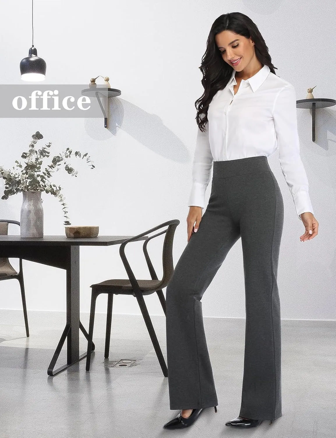 Tapata Women Dress Pants 28"/30"/32"/34" High Waist Stretchy Bootcut Pants Tall, Petite, Regular for Office Business Casual