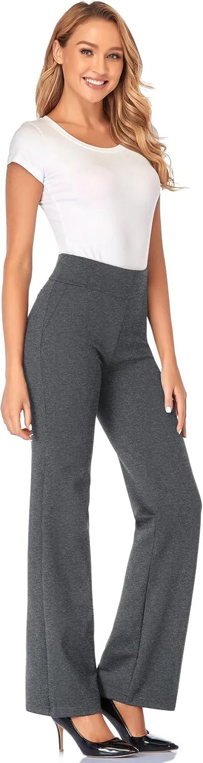 Tapata Women Dress Pants 28"/30"/32"/34" High Waist Stretchy Bootcut Pants Tall, Petite, Regular for Office Business Casual
