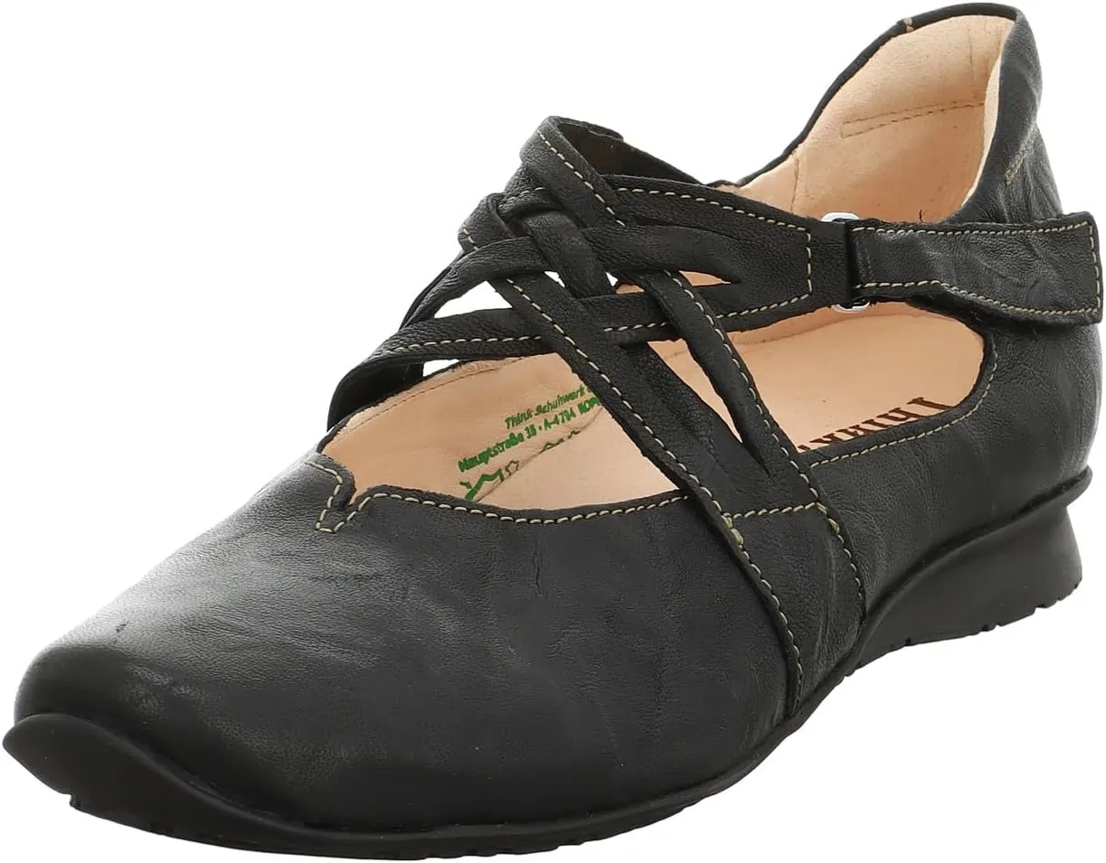Think! Women's Strappy Ballerinas Ankle Strap Ballet Flats