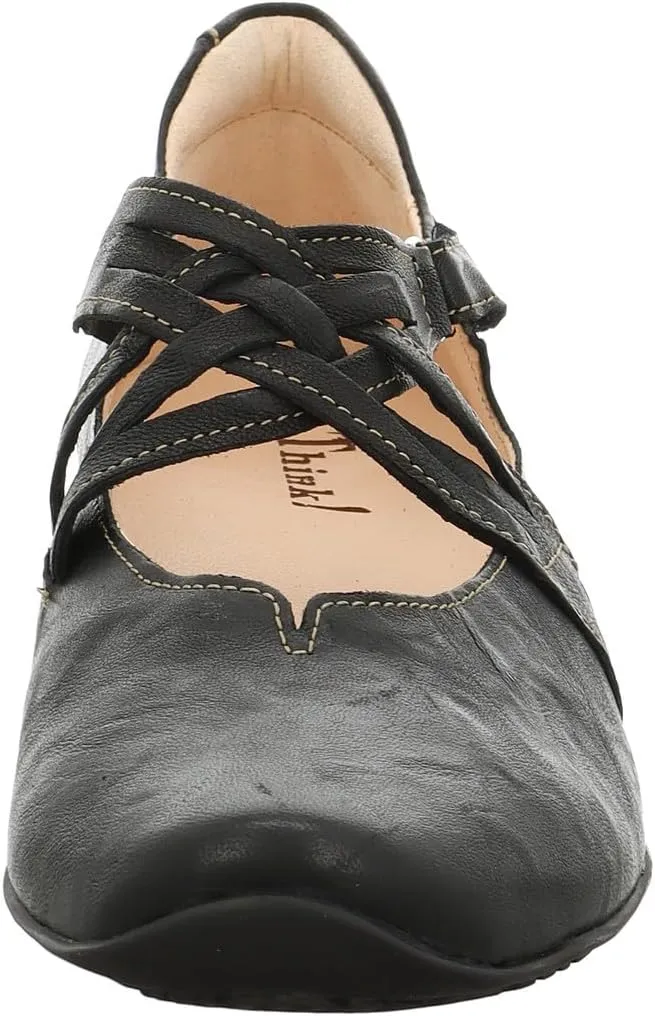 Think! Women's Strappy Ballerinas Ankle Strap Ballet Flats
