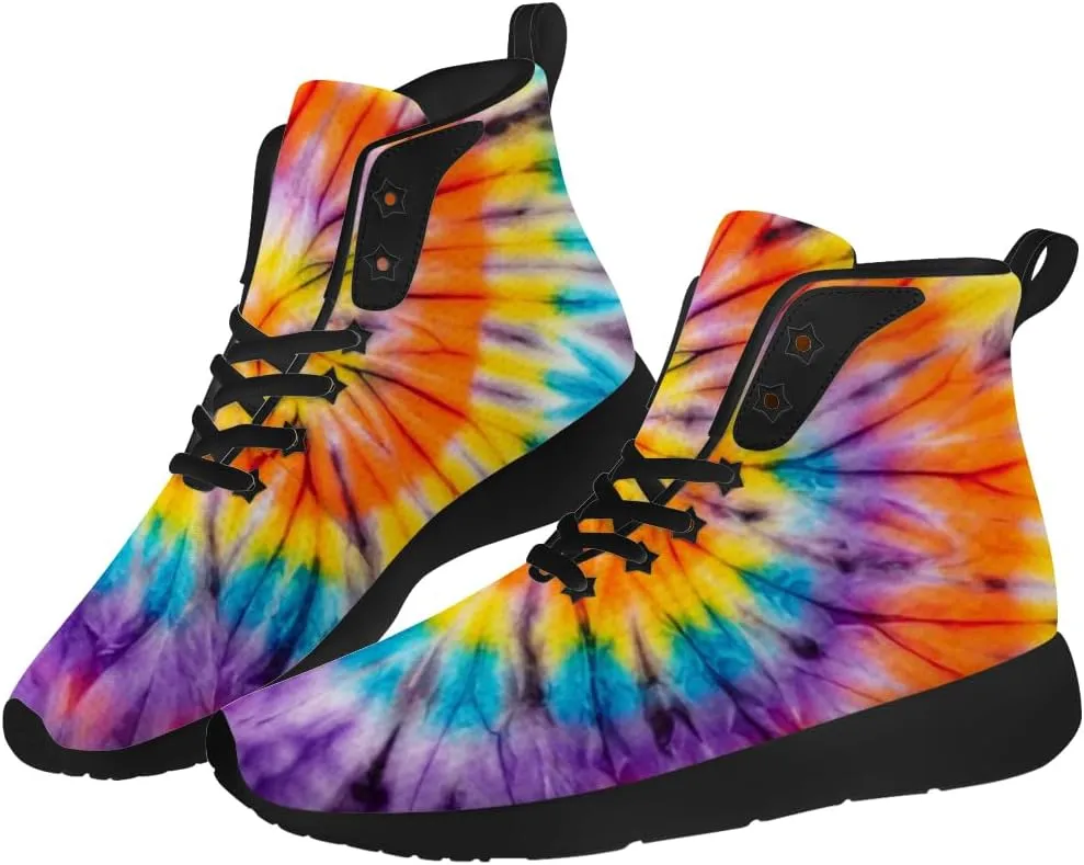 Tie Dye Shoes for Men Women High Top Sneakers Casual Shoes Gifts for Dad Mom