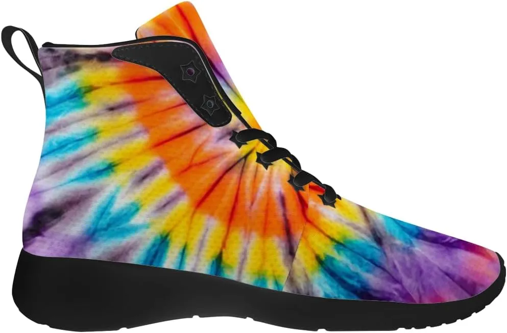 Tie Dye Shoes for Men Women High Top Sneakers Casual Shoes Gifts for Dad Mom