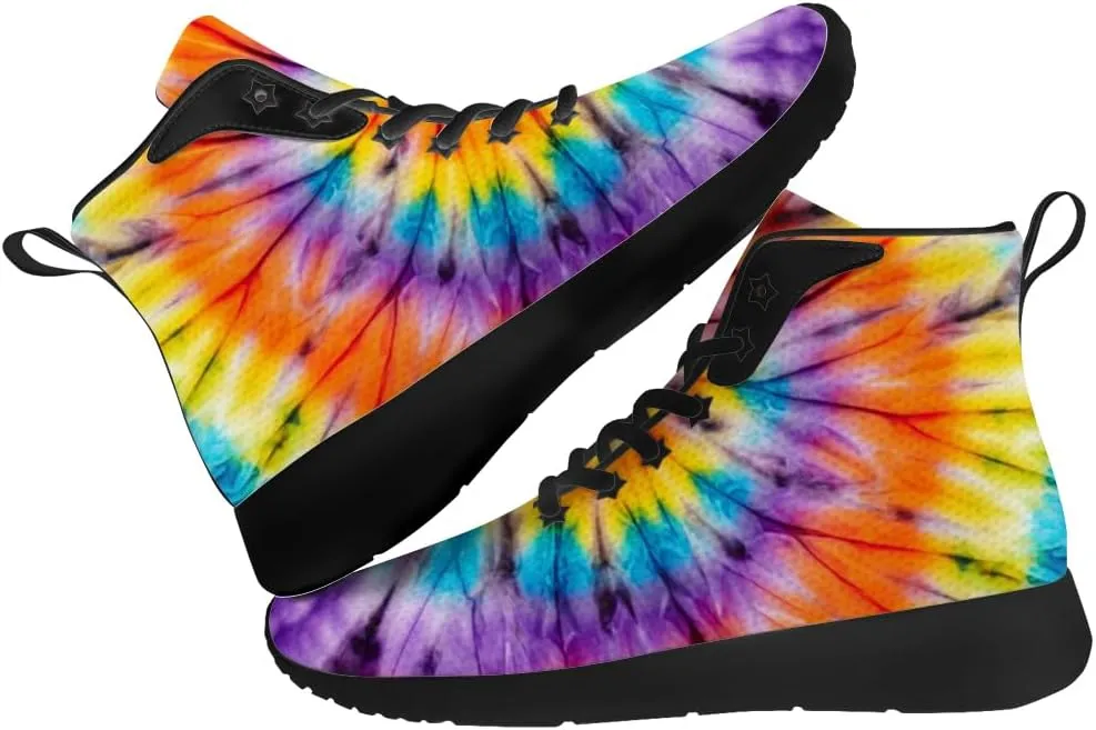 Tie Dye Shoes for Men Women High Top Sneakers Casual Shoes Gifts for Dad Mom
