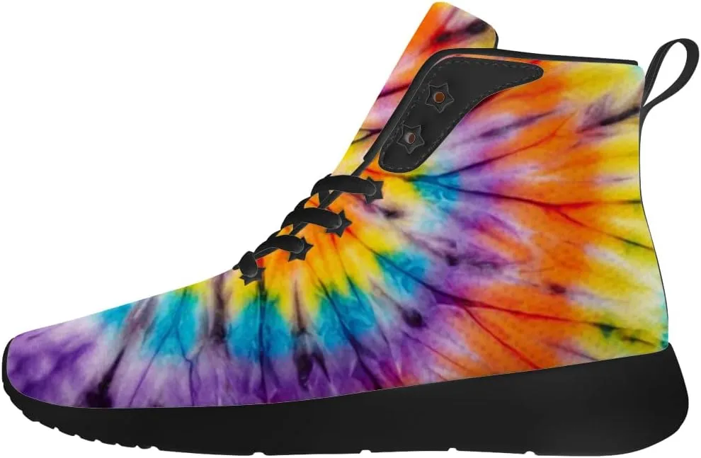 Tie Dye Shoes for Men Women High Top Sneakers Casual Shoes Gifts for Dad Mom