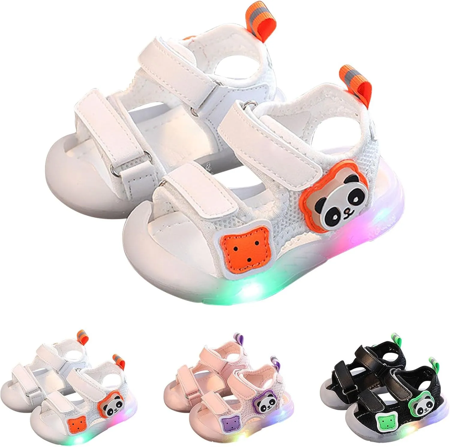 Toddler Baby Boys Girls Light up Sandals Open-Toe Summer Outdoor Sport LED Shoes Cute Lightweight 8t Boy Sandals