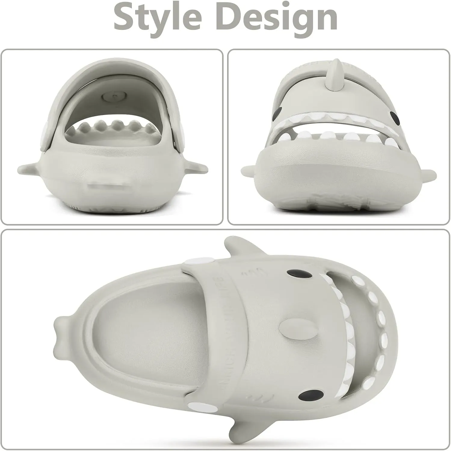 Toddler Shark Cloud Slides | Kids Shower Sandals | Boys Girls Cute Cartoon Fish Flip Flops | Beach Pool Home Slippers Shoes | Quick Dry Non-Slip