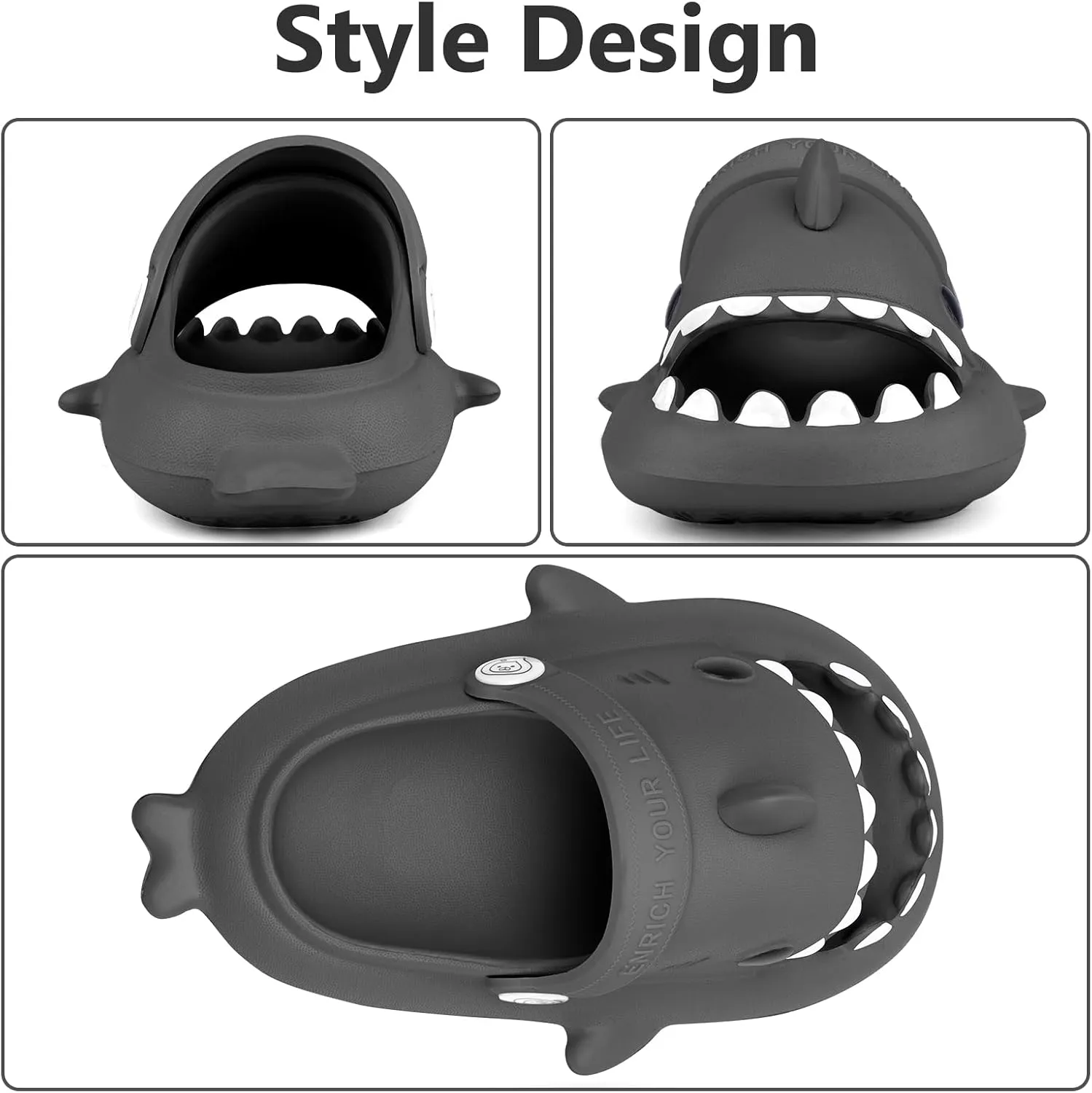 Toddler Shark Cloud Slides | Kids Shower Sandals | Boys Girls Cute Cartoon Fish Flip Flops | Beach Pool Home Slippers Shoes | Quick Dry Non-Slip
