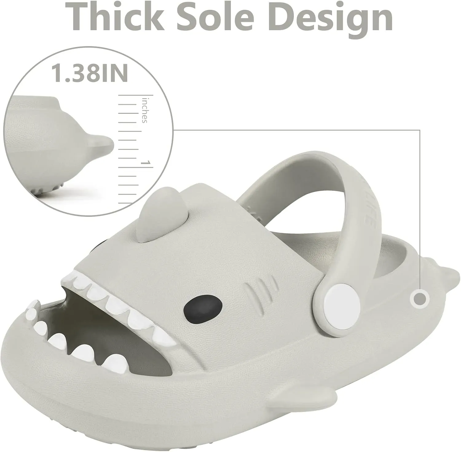 Toddler Shark Cloud Slides | Kids Shower Sandals | Boys Girls Cute Cartoon Fish Flip Flops | Beach Pool Home Slippers Shoes | Quick Dry Non-Slip