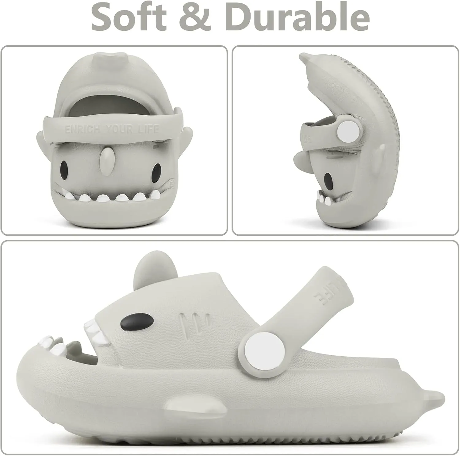Toddler Shark Cloud Slides | Kids Shower Sandals | Boys Girls Cute Cartoon Fish Flip Flops | Beach Pool Home Slippers Shoes | Quick Dry Non-Slip