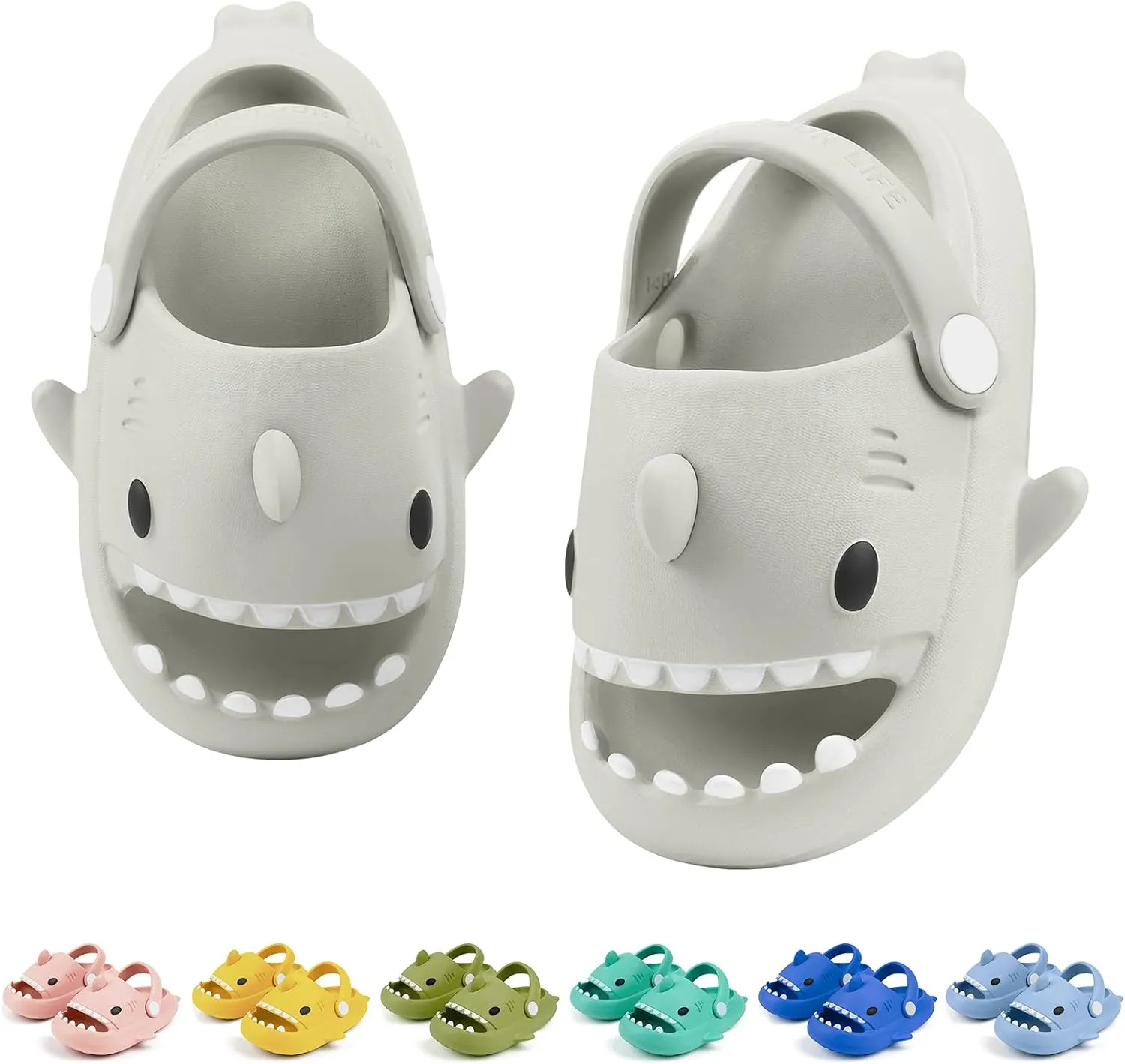 Toddler Shark Cloud Slides | Kids Shower Sandals | Boys Girls Cute Cartoon Fish Flip Flops | Beach Pool Home Slippers Shoes | Quick Dry Non-Slip