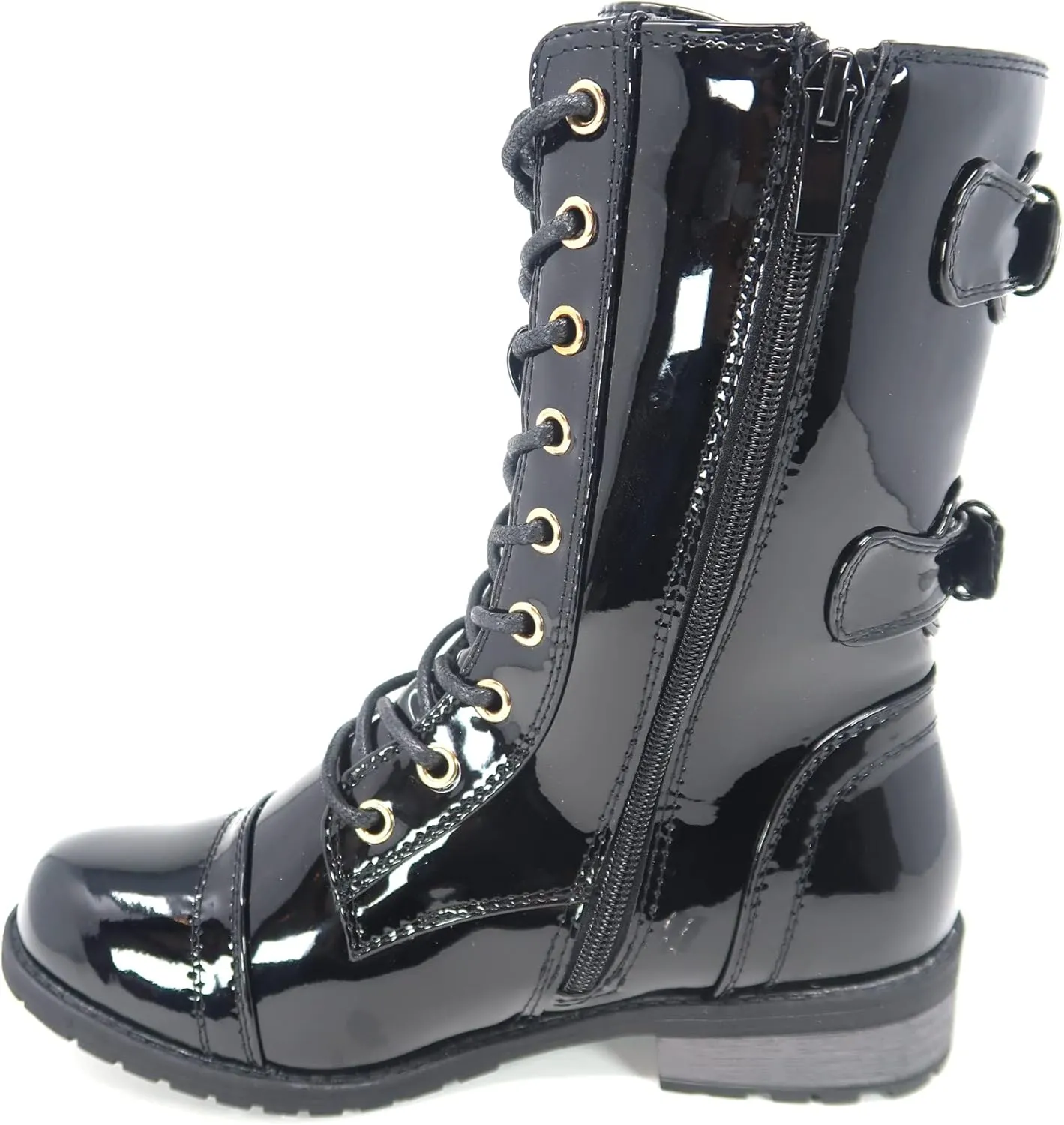 TOP Moda Pack 72 Womens Military Lace Up Buckle Combat Boots