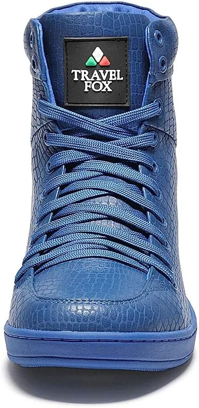 TRAVEL FOX Unisex 900 Nappa Leather Round Toe Lace-Up High-Top Sneakers