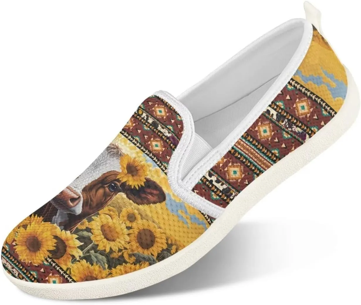 Trendy Womens Flats Shoes Ethnic Style Casual Shoes for Women Slip On Shoes