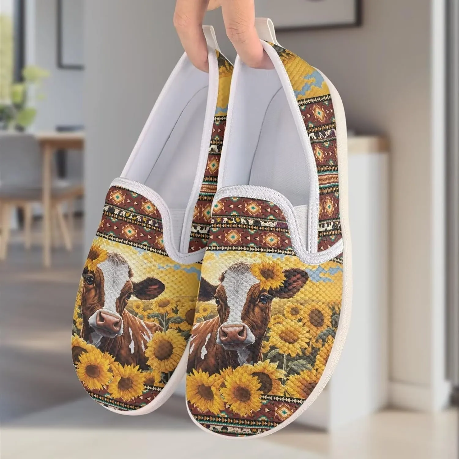 Trendy Womens Flats Shoes Ethnic Style Casual Shoes for Women Slip On Shoes
