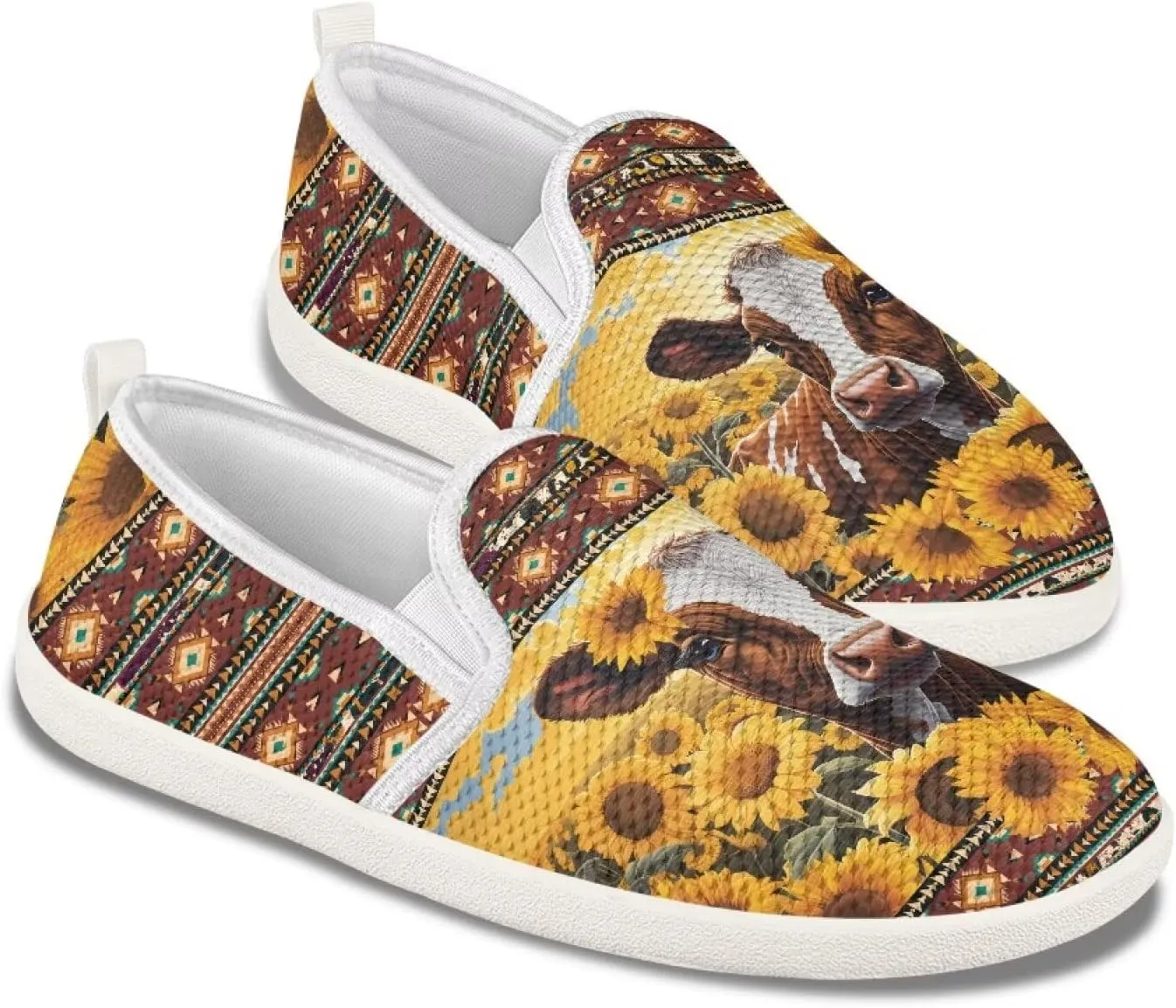 Trendy Womens Flats Shoes Ethnic Style Casual Shoes for Women Slip On Shoes