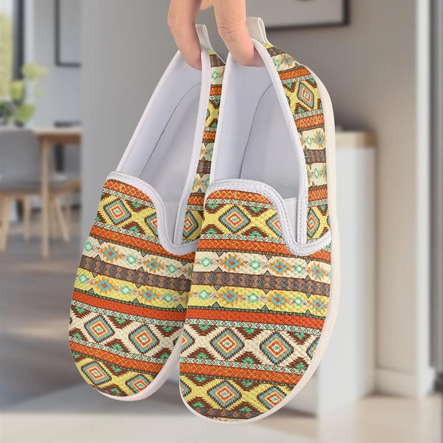Trendy Womens Flats Shoes Ethnic Style Casual Shoes for Women Slip On Shoes