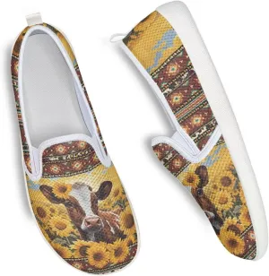 Trendy Womens Flats Shoes Ethnic Style Casual Shoes for Women Slip On Shoes