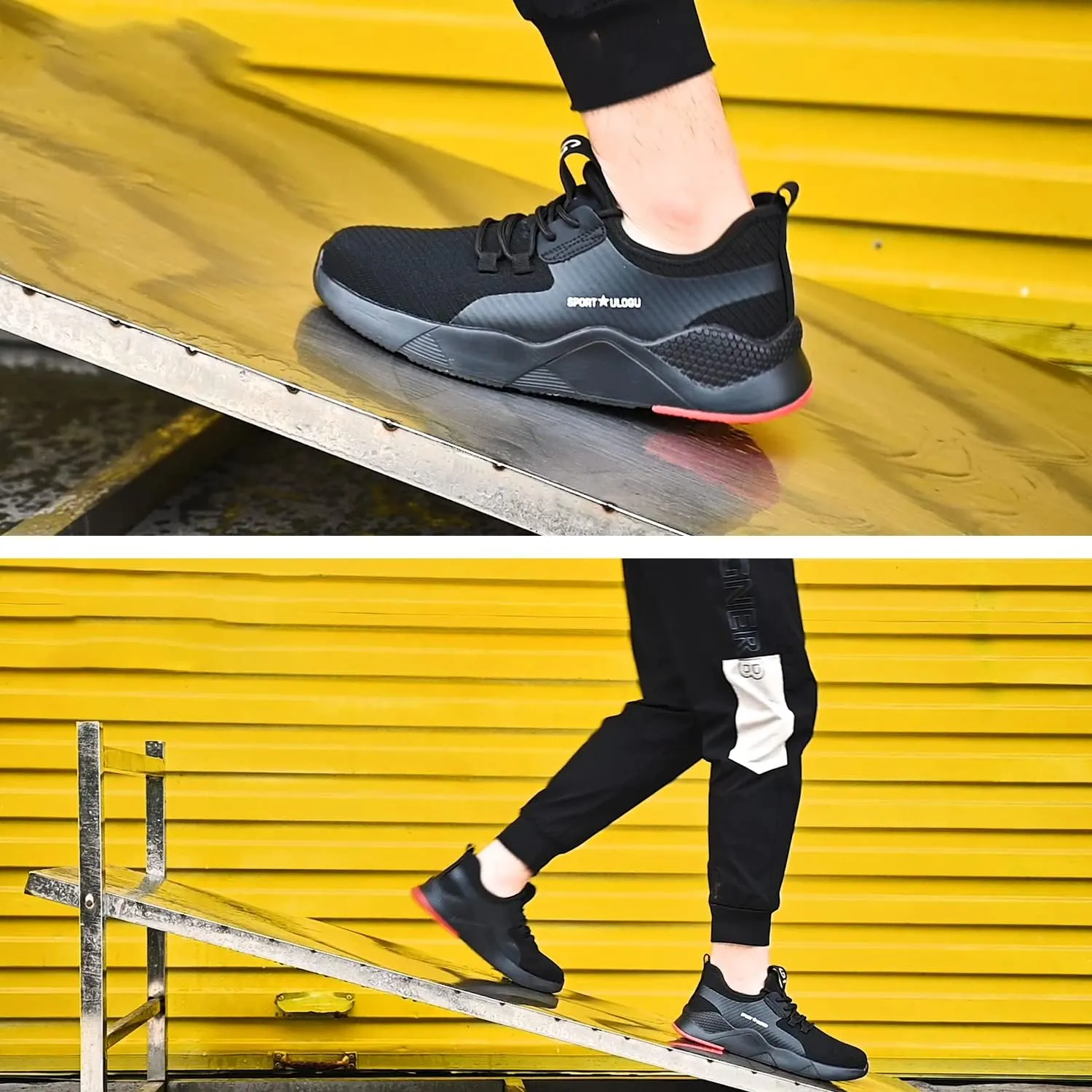 ulogu Steel Toe Shoes for Men Women丨Waterproof Lightweight Roofing Shoe丨Safety Industrial Work Sneakers