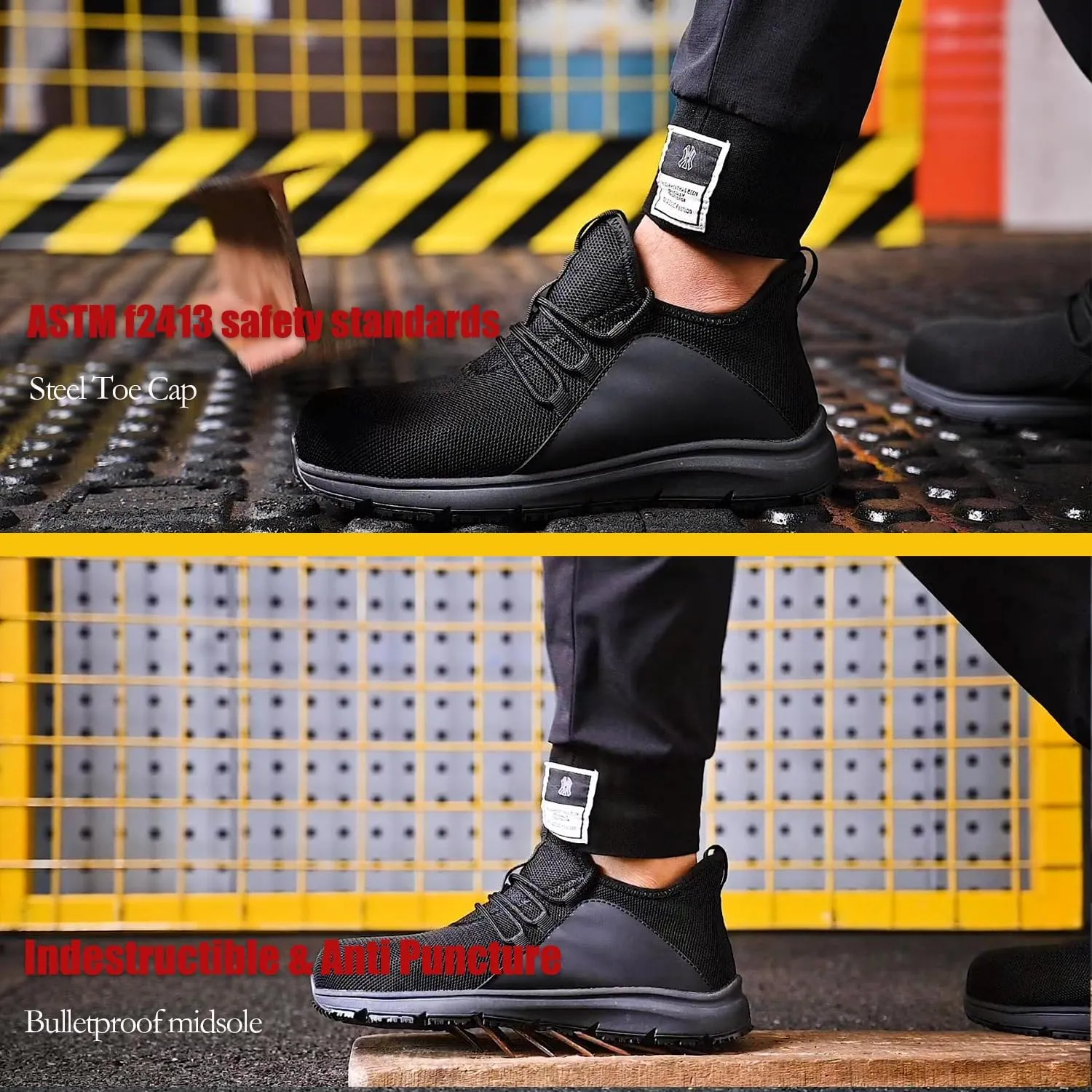 ulogu Steel Toe Shoes for Men Women丨Waterproof Lightweight Roofing Shoe丨Safety Industrial Work Sneakers