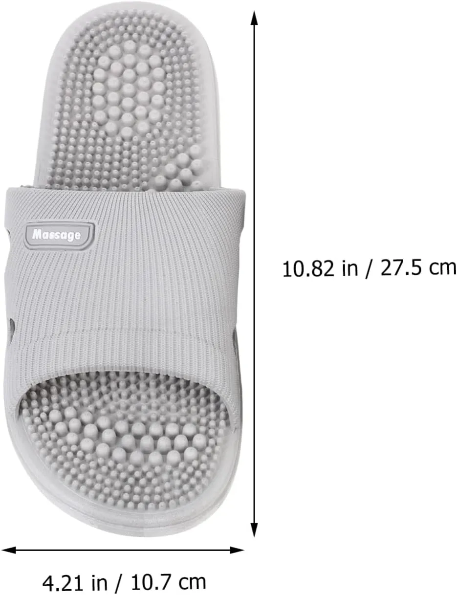 Unisex House Slippers With Foot Massage - Summer Home Non-Elastic Sandals for Shower Indoor (Grey, 42-43)