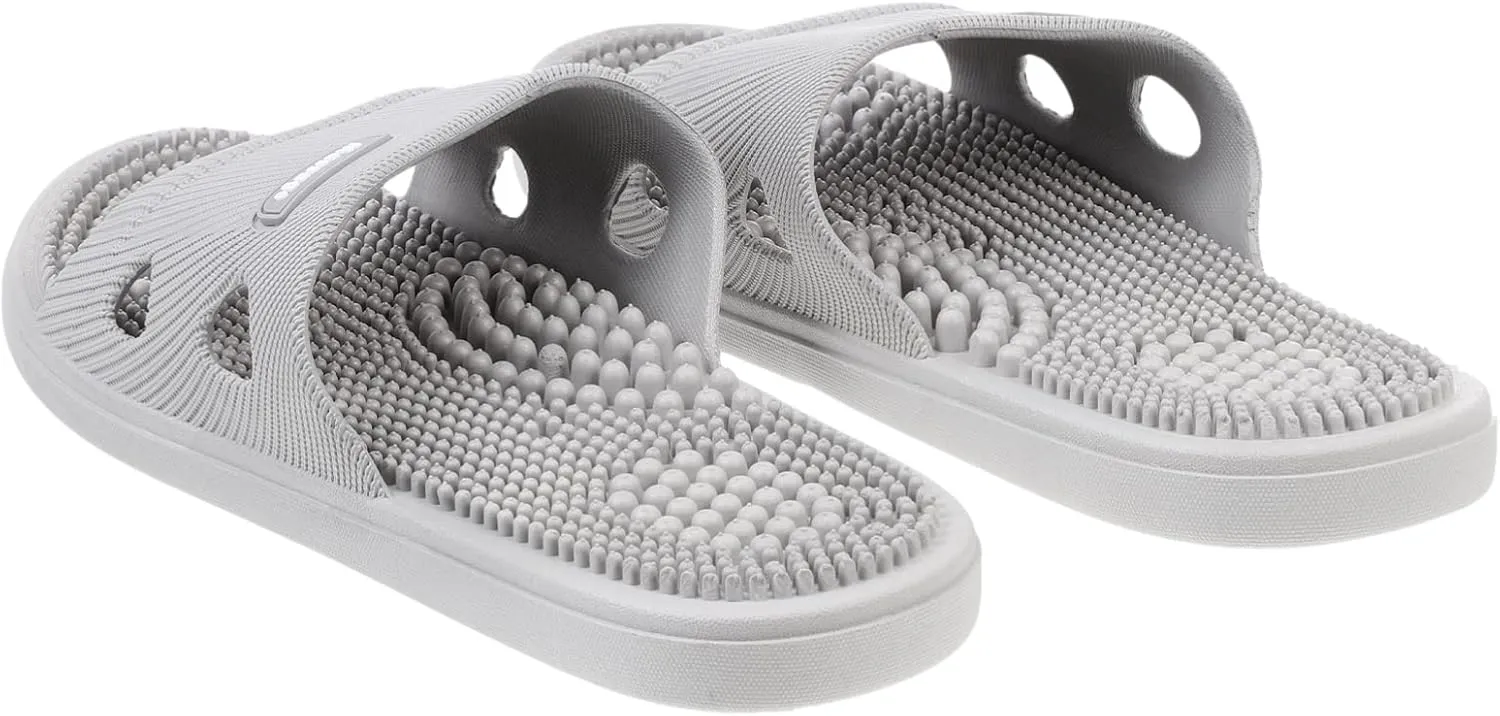 Unisex House Slippers With Foot Massage - Summer Home Non-Elastic Sandals for Shower Indoor (Grey, 42-43)