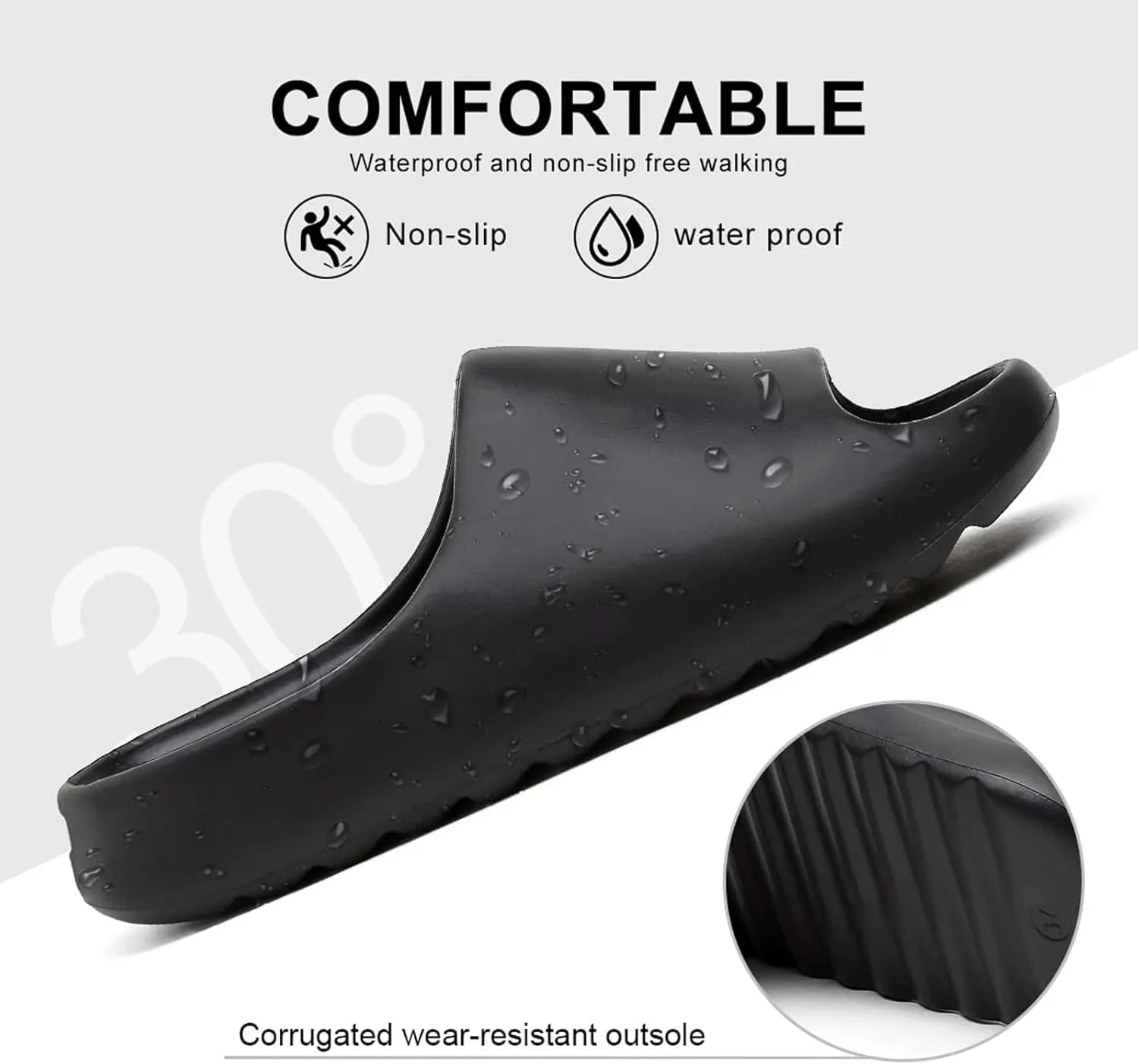 Unisex Pillow Slippers Slides for Women and Men, EVA Comfort Super Soft Quick Drying Rubber Shower Cloud Slides, Lightweight Spa Massage Summer Sandals for Adult Couples Indoor and Outdoor