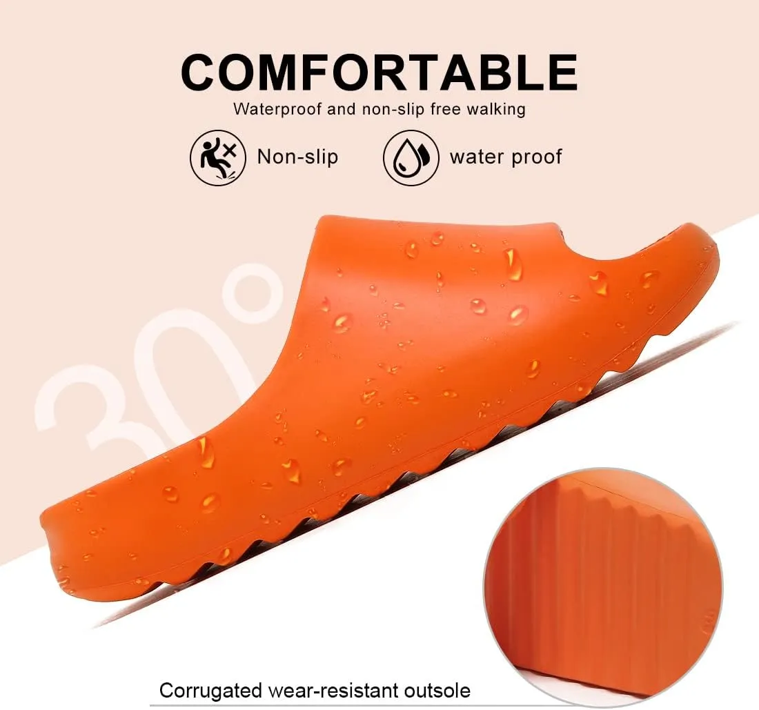 Unisex Pillow Slippers Slides for Women and Men, EVA Comfort Super Soft Quick Drying Rubber Shower Cloud Slides, Lightweight Spa Massage Summer Sandals for Adult Couples Indoor and Outdoor