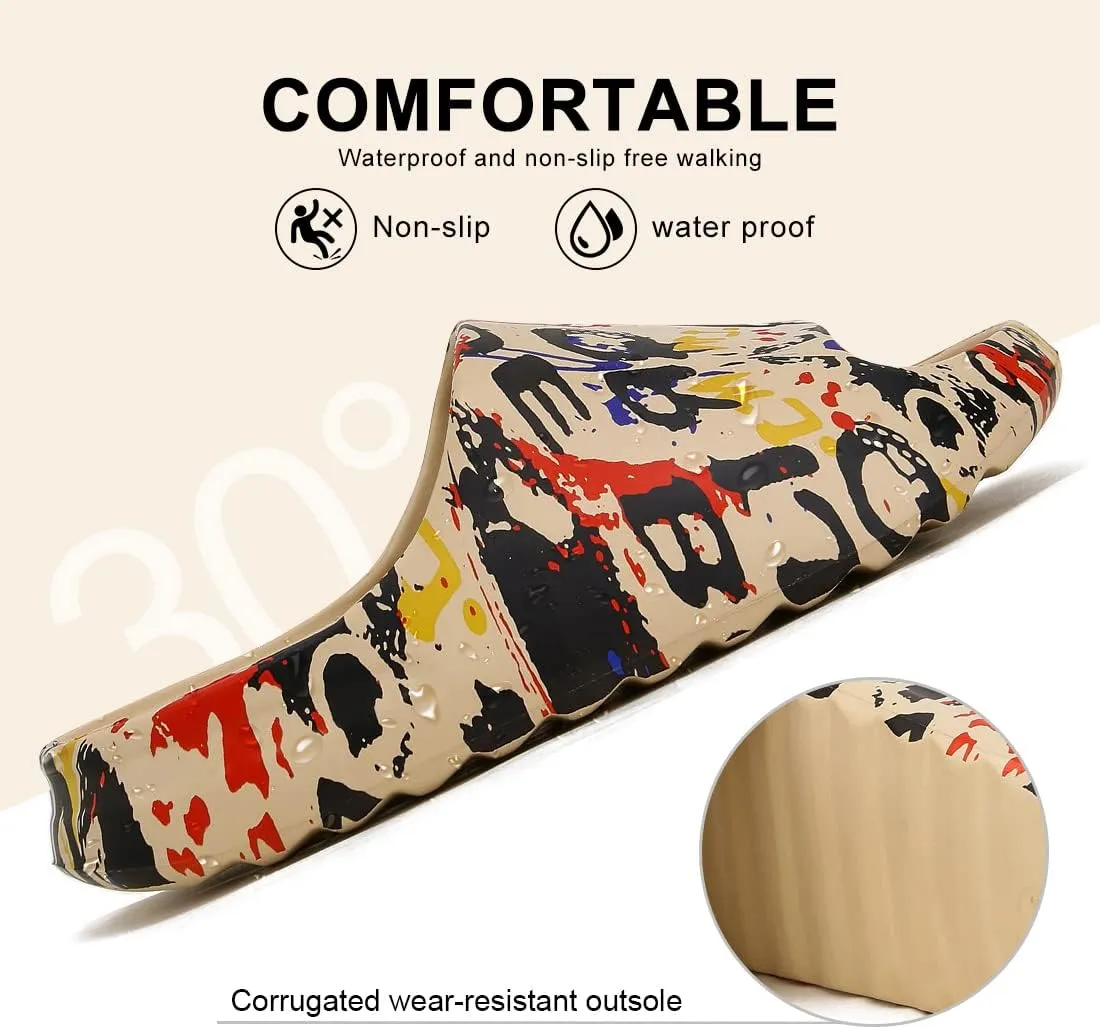 Unisex Pillow Slippers Slides for Women and Men, EVA Comfort Super Soft Quick Drying Rubber Shower Cloud Slides, Lightweight Spa Massage Summer Sandals for Adult Couples Indoor and Outdoor