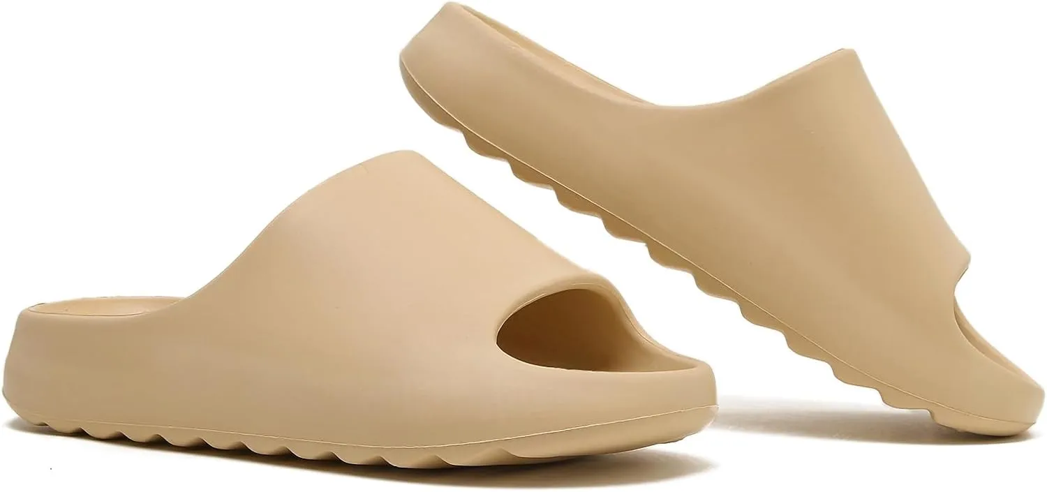 Unisex Pillow Slippers Slides for Women and Men, EVA Comfort Super Soft Quick Drying Rubber Shower Cloud Slides, Lightweight Spa Massage Summer Sandals for Adult Couples Indoor and Outdoor