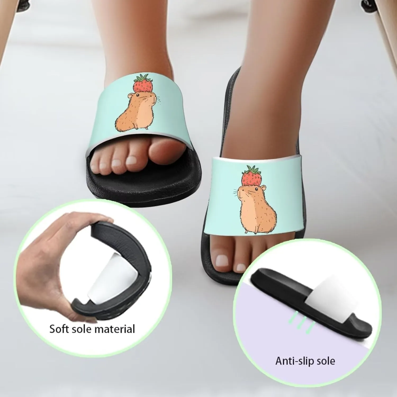 Unisex Slides for Girls Boys Comfortable Slippers Slides Non-slip Shower Shoes House Fashion Thick for Indoor & Outdoor Gifts