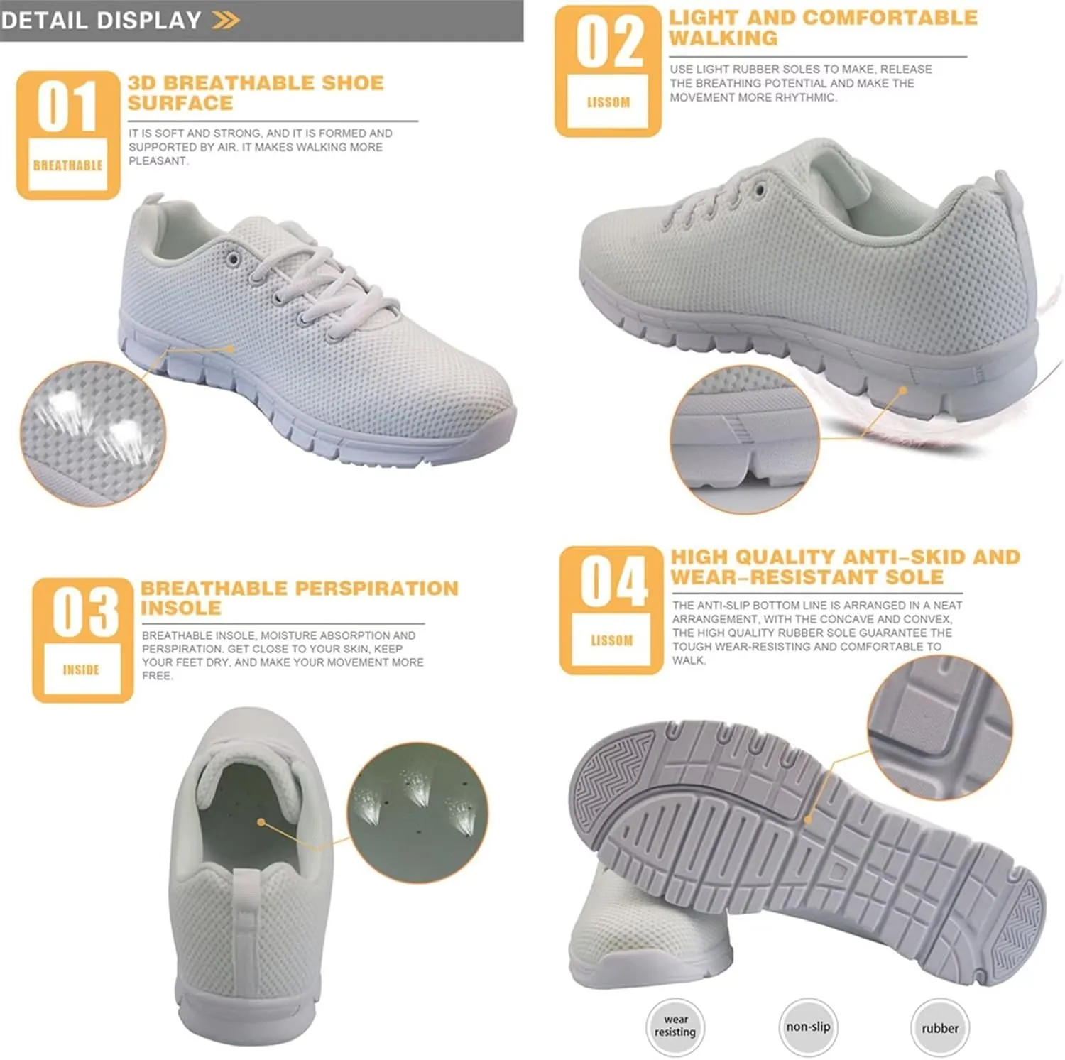 Uourmeti School Sneakers for Girls Boys Kids Running Tennis Shoes Lace Up