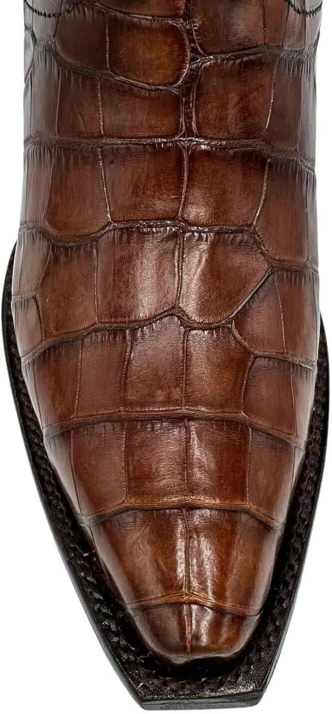 Vaccari Women's Sophia Genuine Alligator Belly Leather Snip Toe Western Cowgirl Boots