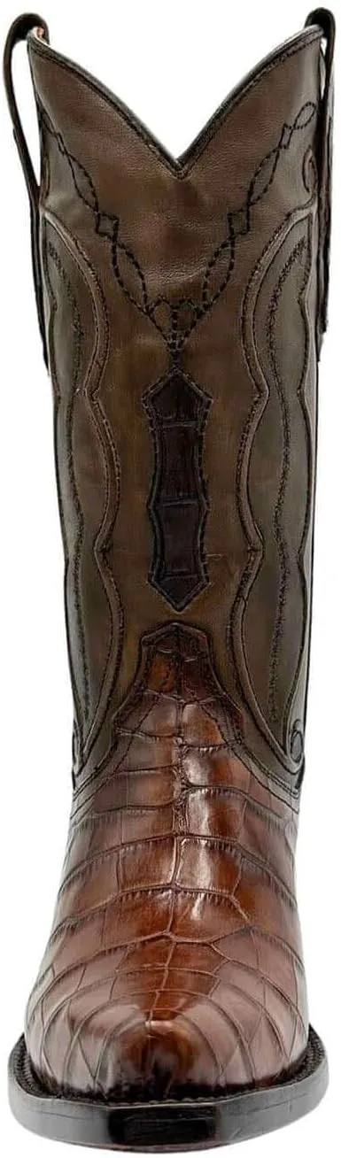 Vaccari Women's Sophia Genuine Alligator Belly Leather Snip Toe Western Cowgirl Boots