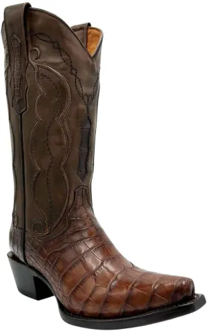 Vaccari Women's Sophia Genuine Alligator Belly Leather Snip Toe Western Cowgirl Boots
