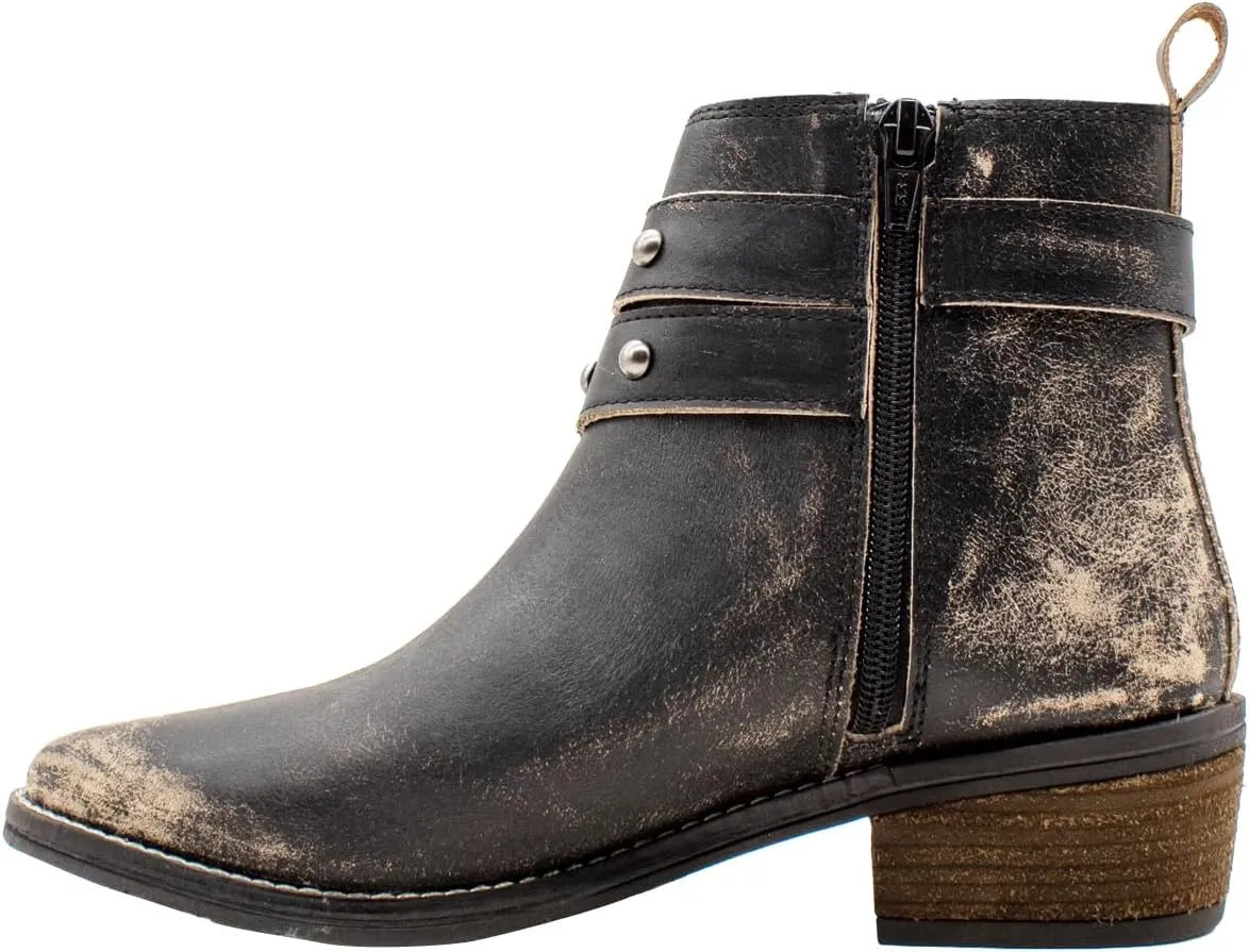 VOLATILE Womens Yarrow Snip Toe Zippered Casual Boots Low Heel 1-2" - Black