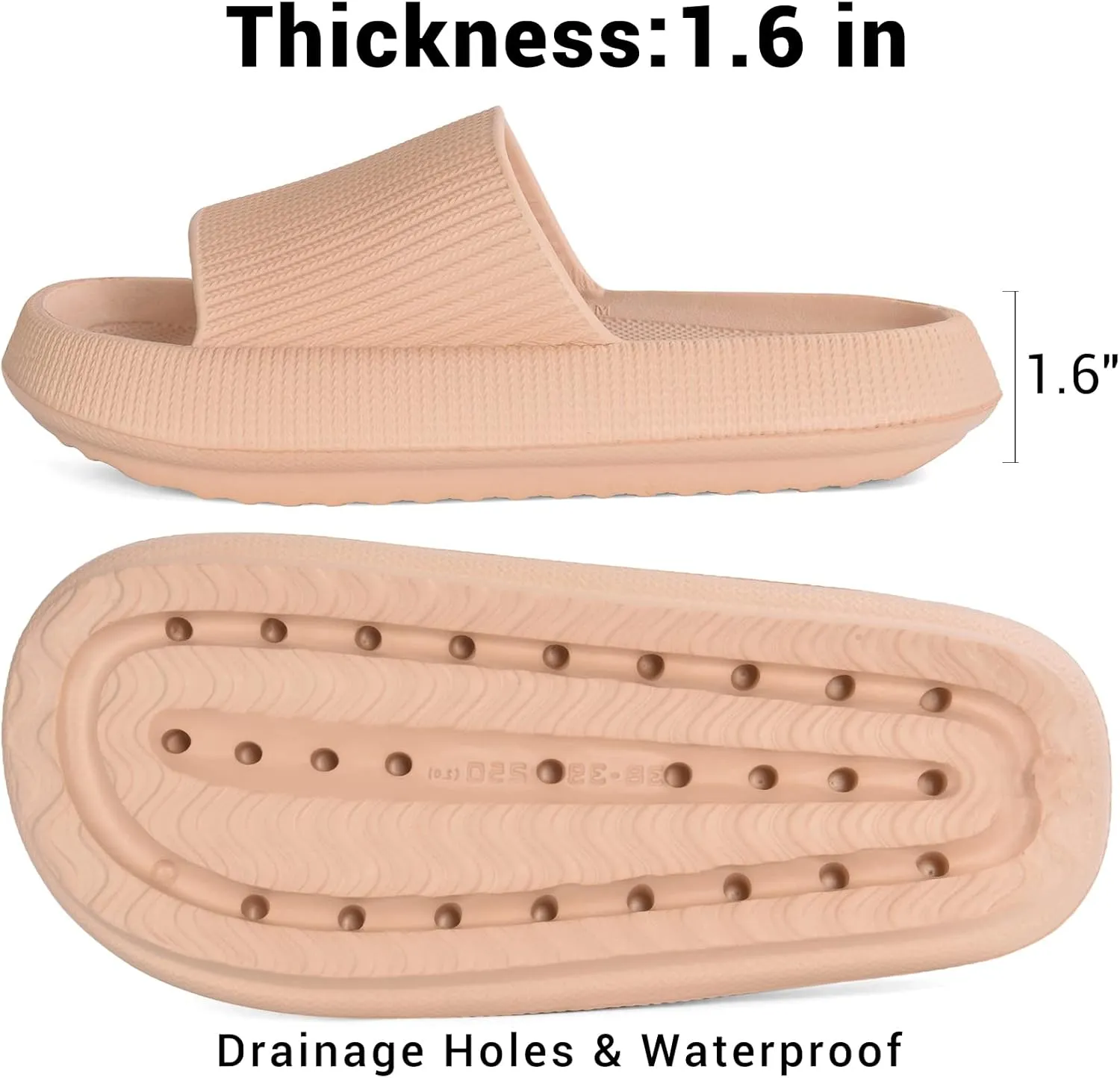 VONMAY Cloud Slides for Men and Women Quick Drying Pillow Slippers Non-Slip Shower Sandals with Cushioned Thick Sole for Comfort & Support