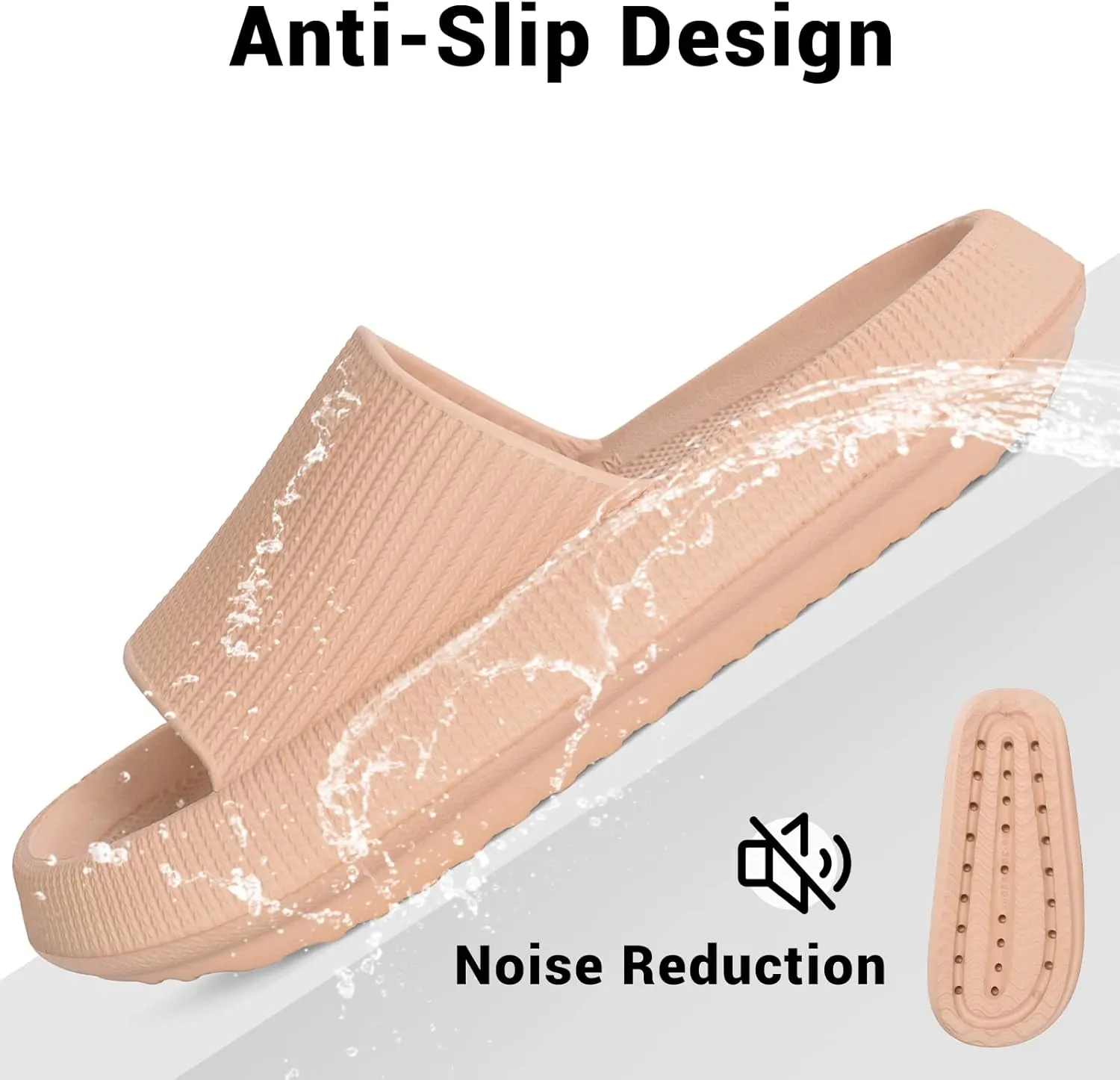 VONMAY Cloud Slides for Men and Women Quick Drying Pillow Slippers Non-Slip Shower Sandals with Cushioned Thick Sole for Comfort & Support